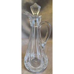 VTG HAND BLOWN GLASS CRUET DECANTER W/ GLASS STOPPER 1940’S DESIGN
